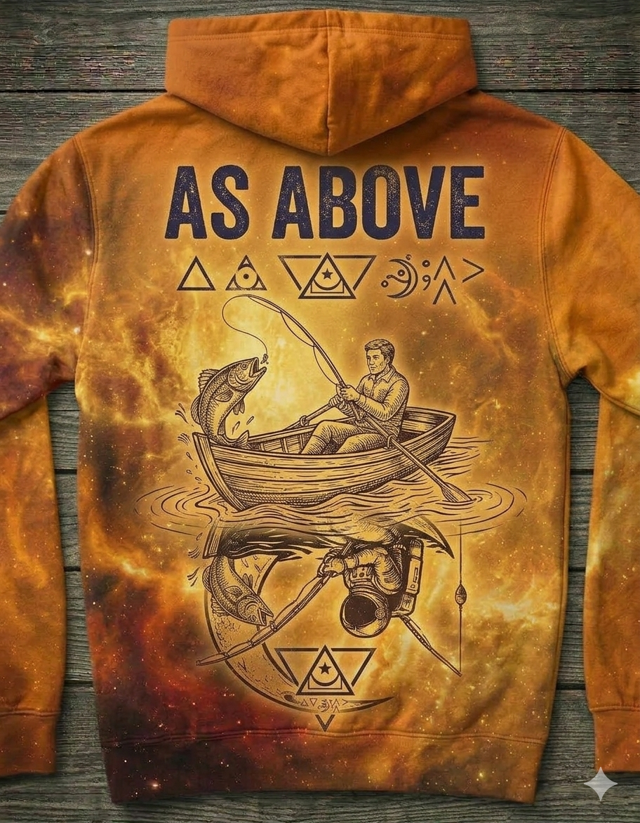 As Above, So Below Cosmic Fishing Hoodie